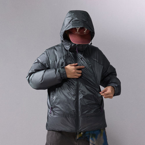 瞬时山野Monterest双峰PRO户外C6防泼水90白鹅绒保暖连帽羽绒服 - 图0