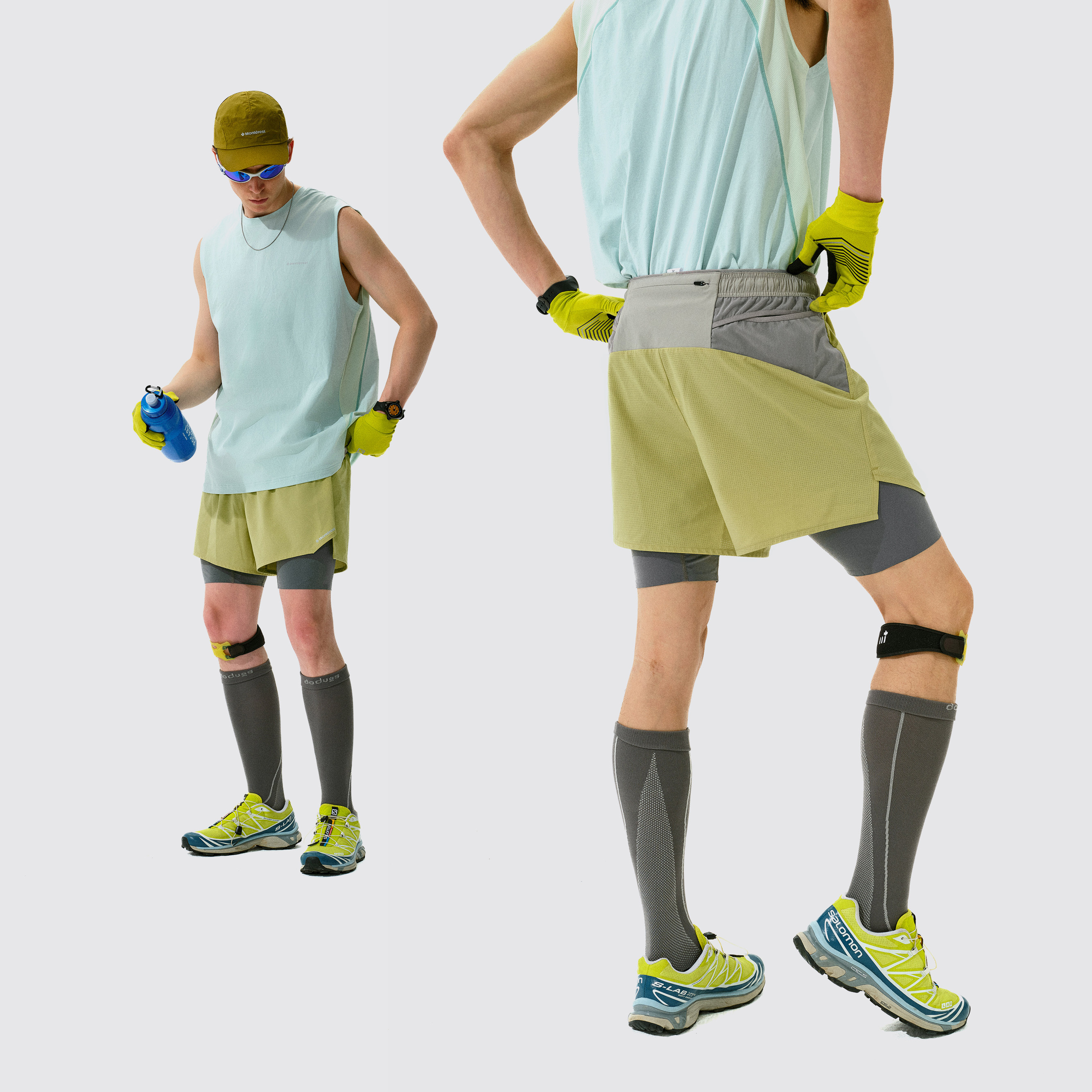 瞬时山野Monterest户外5A抗菌吸湿速干二合一运动跑步训练短裤男,淘宝优惠券,粉丝福利购,淘宝优惠卷