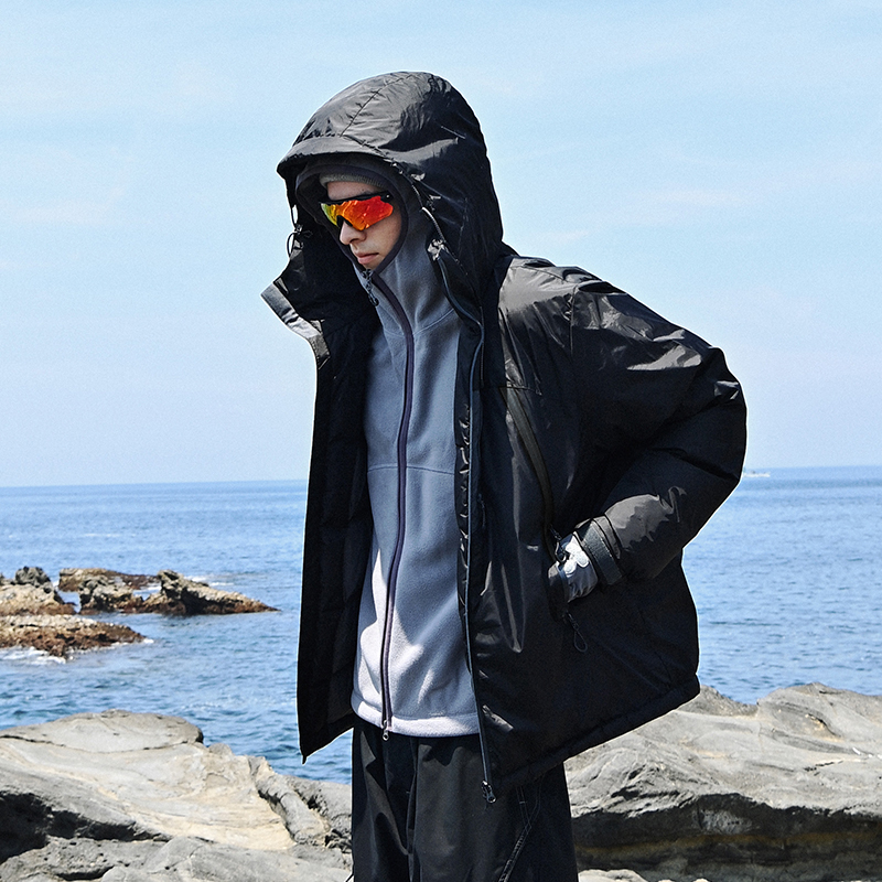 NOTHOMME轻量户外冬季90%白鹅绒连帽三防双峰冲锋羽绒服外套