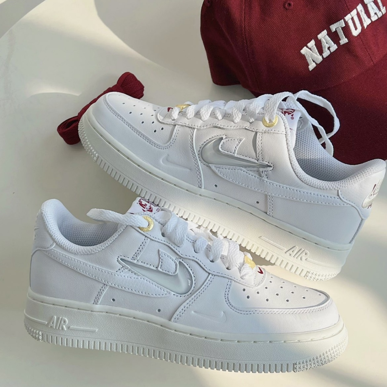 Nike耐克Air Force1 AF1白金米色男女空军一号休闲板鞋DQ7664-100 - 图2