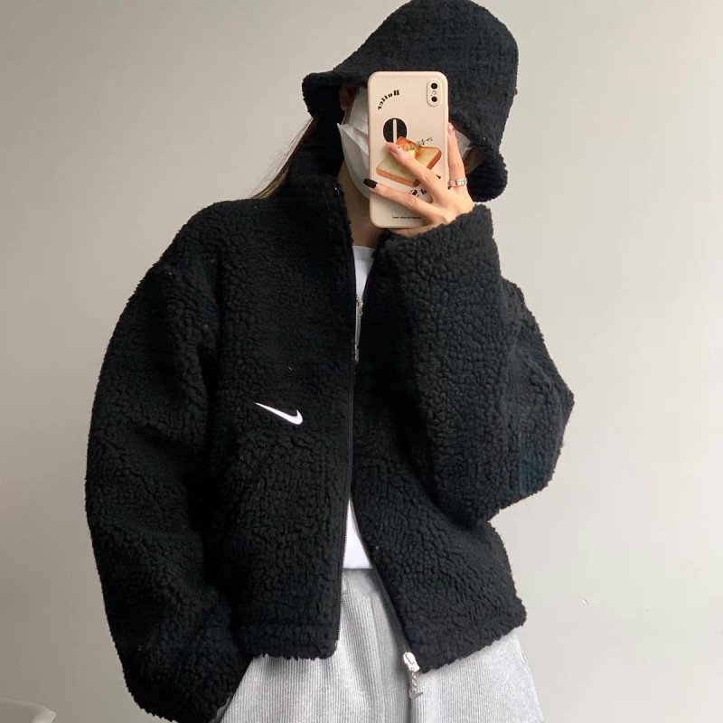 耐克NIKE Swsh Jkt Sherpa羊羔绒女子保暖大勾运动外套DM1764-238-图1