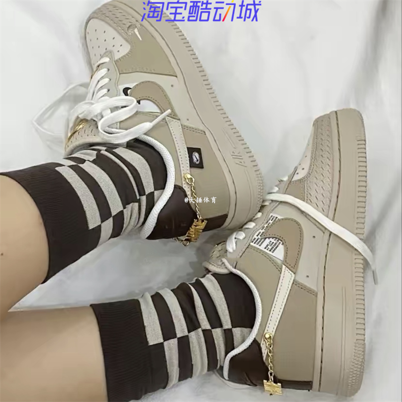 Nike耐克Air Force 1粉白街舞AF1空军一号女低帮板鞋DX6061-111-图1