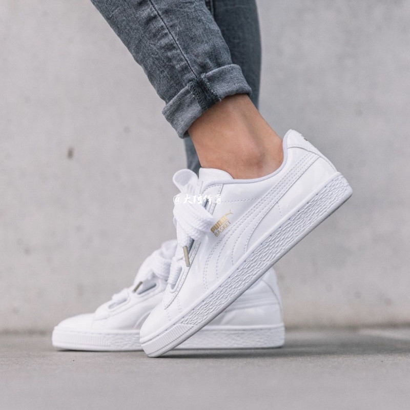 puma suede basket white