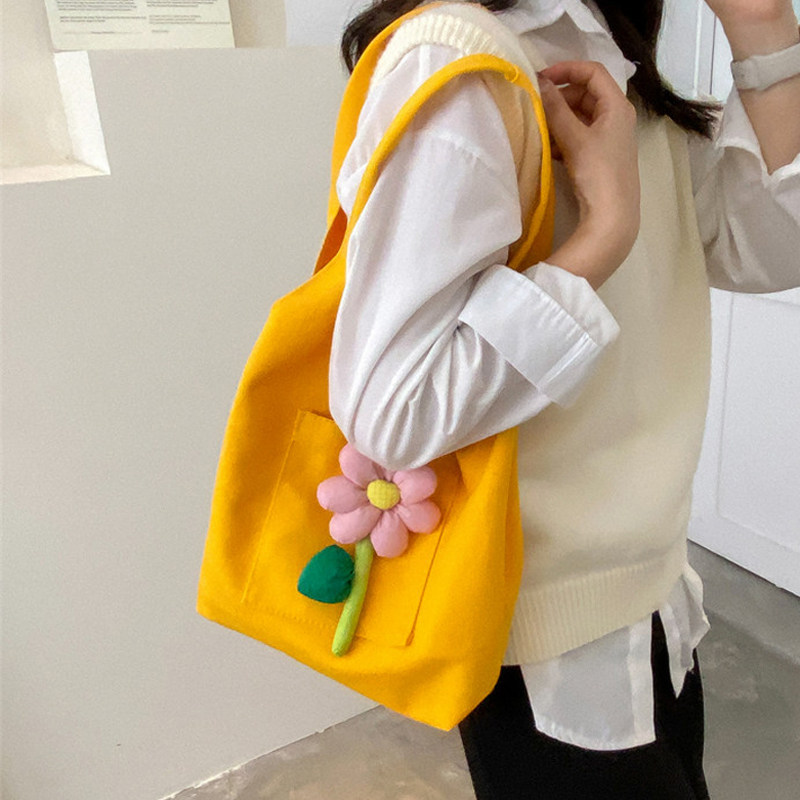 小清新文艺花朵ins韩风单肩帆布包包女新款潮背心手提学生书包袋,淘宝优惠券,粉丝福利购,淘宝优惠卷