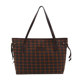 Large-capacity fashionable one-shoulder retro plaid tote bag