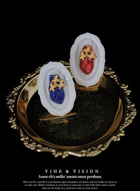 弋禾情侣心脏陶瓷戒指