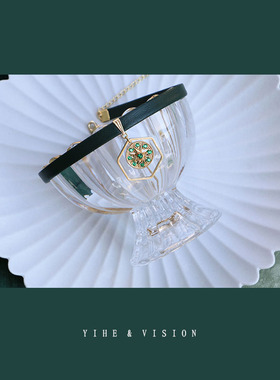 yihe原创设计复古酷皮质项圈颈带