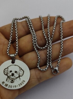 可定制宠物照片项链吊坠