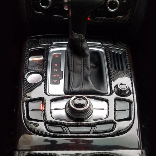 适用于奥迪A4L/A5碳纤维排挡面板装饰贴老款Q5中控档位改装内饰件 - 图1