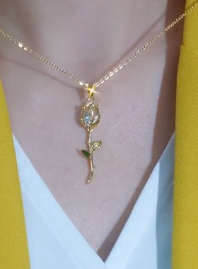 2026新款爆款小清新项链浪漫玫瑰花气质轻奢华丽配饰高级感百搭