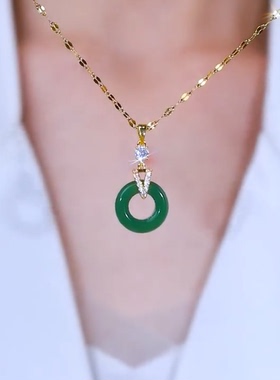 平安扣项链女2025新款爆款高级感轻奢小众设计感锁骨链颈链配饰