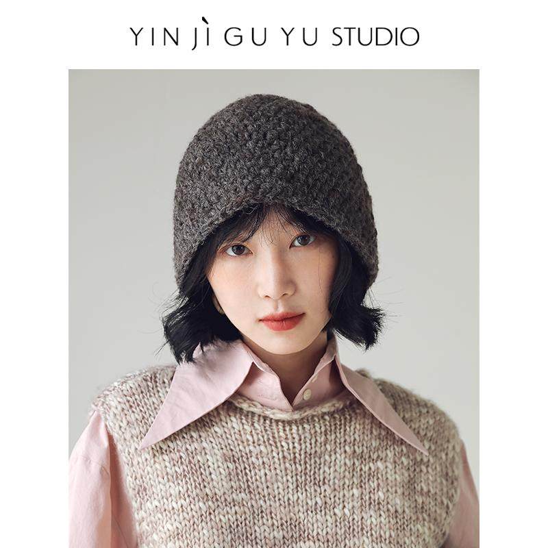 印计谷羽 粗线针织帽女秋冬季羊驼毛渔夫帽百搭复古保暖毛线帽子,淘宝优惠券,粉丝福利购,淘宝优惠卷