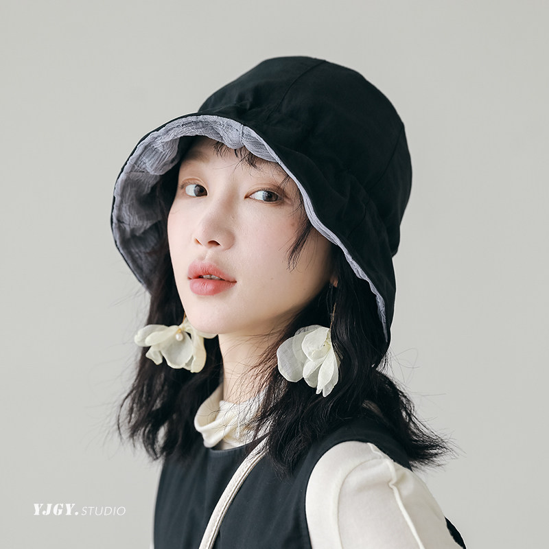 印计谷羽 原创自留天丝渔夫帽女夏季轻薄防晒帽日系文艺遮阳帽子,淘宝优惠券,粉丝福利购,淘宝优惠卷