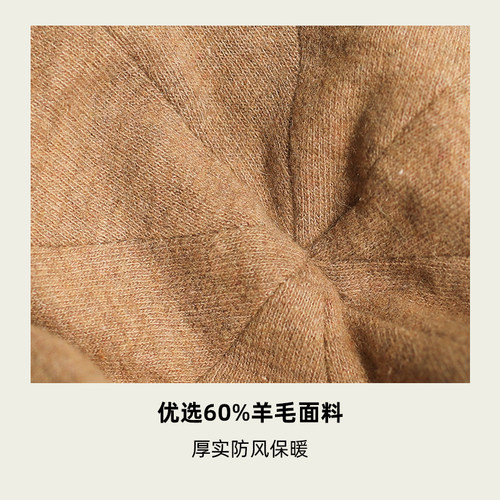 帽子女秋冬百搭羊毛小沿盆帽八角帽韩版日系渔夫帽画家帽鸭舌帽潮 - 图0