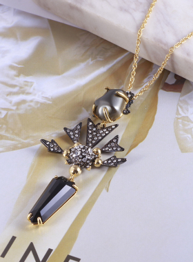 AB不规则几何三角长条长款项链