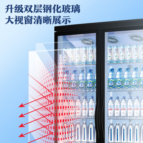 澳柯玛冷藏展示柜饮料柜冰箱商用双开门保鲜冰柜三啤酒柜风冷无霜 - 图3