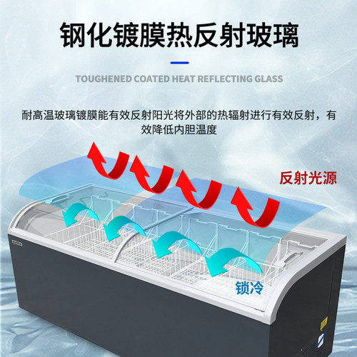 澳柯玛商用大冰柜组合卧式岛柜速冻大容量超市冷冻冰箱雪糕展示柜 - 图0