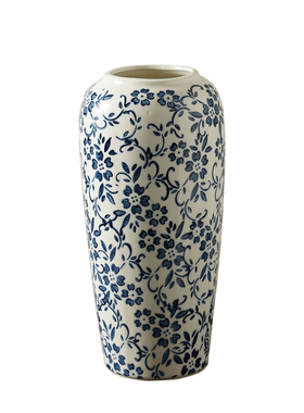 新中式陶瓷花瓶摆件客厅插干鲜花复古高级感青花瓷家居装饰品