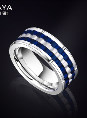 嘻哈男士戒指朋克男钨金