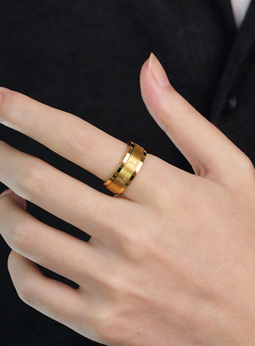 飒雅钨金可转动转运戒指