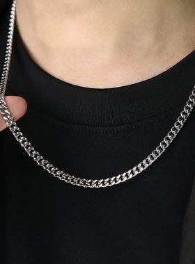 飒雅18k金电镀项链古巴锁骨链