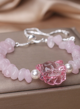 手链女国潮桃花运九尾狐水晶手串