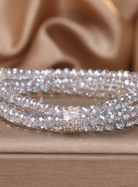 韩系ins多层水晶手链女轻奢小众