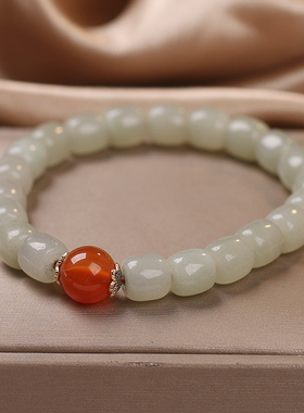 小众设计天然和田玉串珠手链女