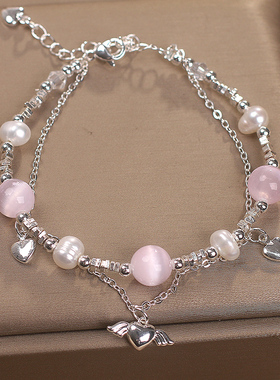 天然猫眼石手链女款轻奢小众精致