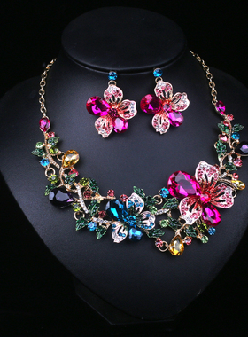 欧美大牌夸张花朵项链礼服新娘