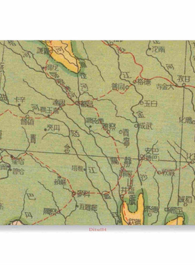 复古地图1947年中华民国新地图海报办公室墙贴装饰画见证时代变迁