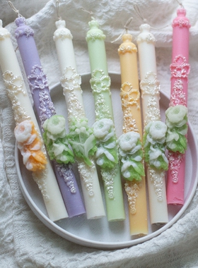 法式浮雕复古香薰蜡烛卧室高级浪漫情调纯手工制作节日礼物伴手礼