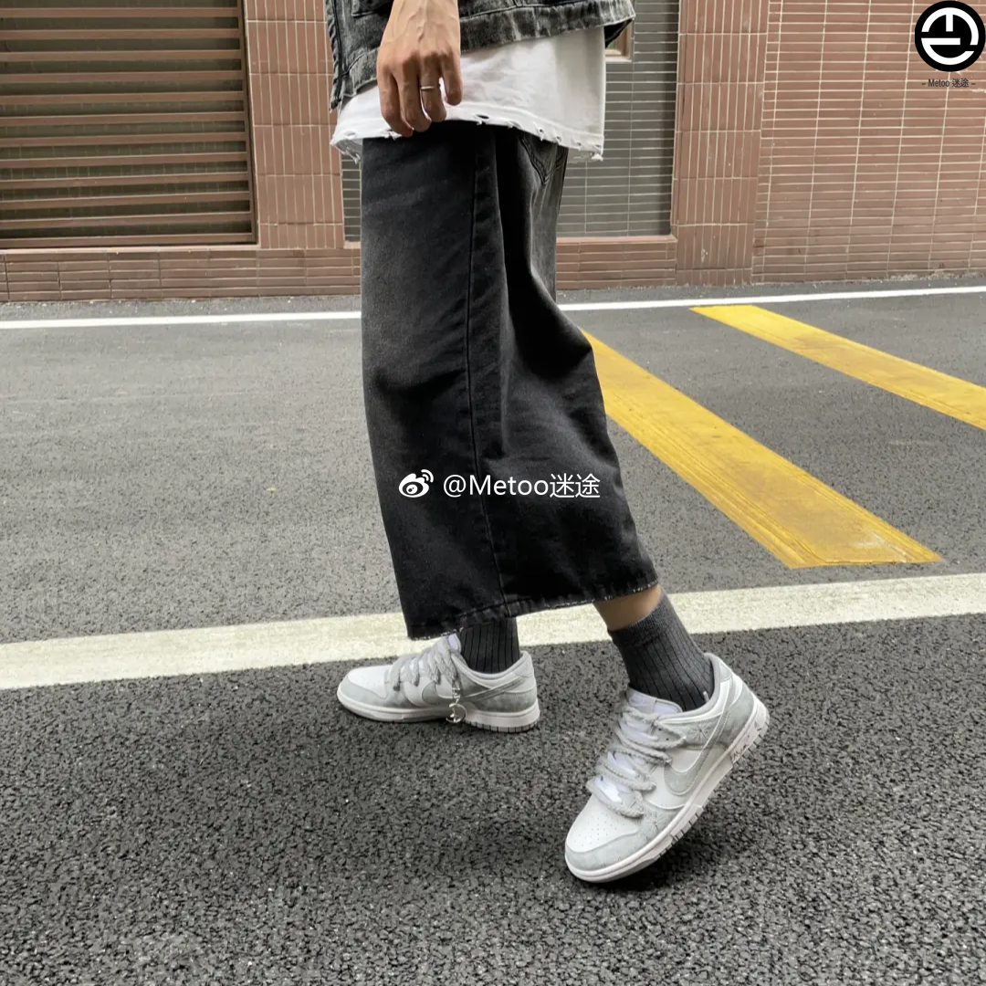 正品定制球鞋 Nike Dunk Low 永夜星河新中式手绘解构双鞋带板鞋 - 图0