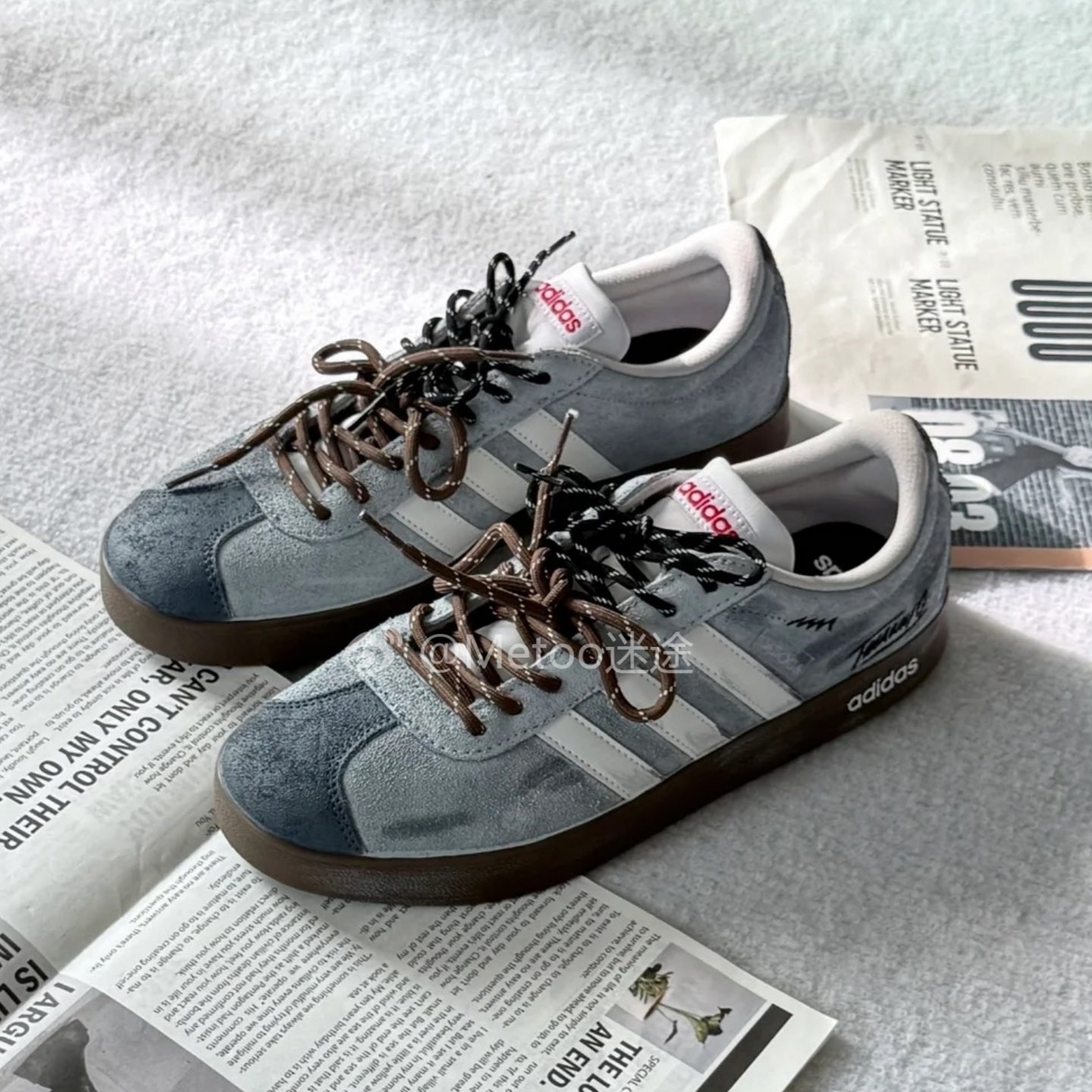 迷途定制球鞋 adidas VL COURT 2.0 “GreyMory”德训鞋 男女同款,淘宝优惠券,粉丝福利购,淘宝优惠卷