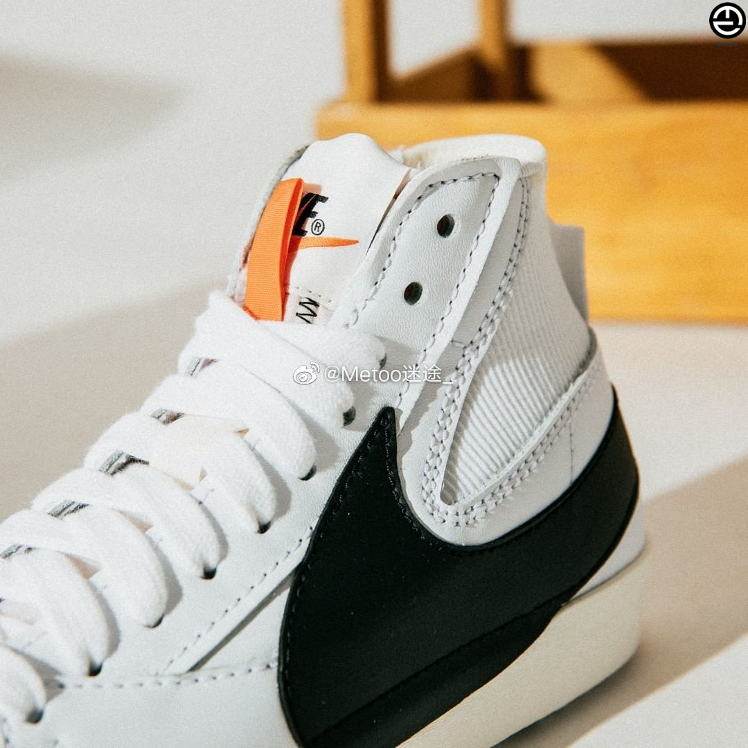 Nike/耐克 Blazer Mid '77 男女黑白OW解构大Logo高帮板鞋 DD3111 - 图0