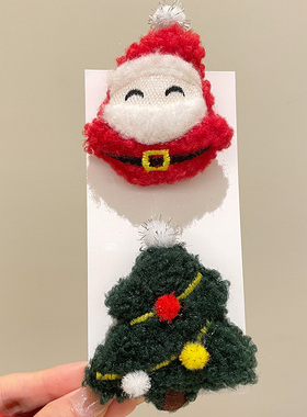 圣诞节毛绒女雪人驯鹿胸针别针