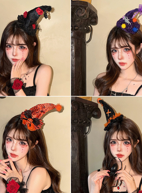 万圣节女巫帽南瓜蝙蝠玫瑰发夹