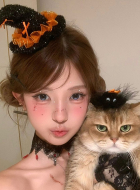 万圣节恶魔角南瓜搞怪发夹