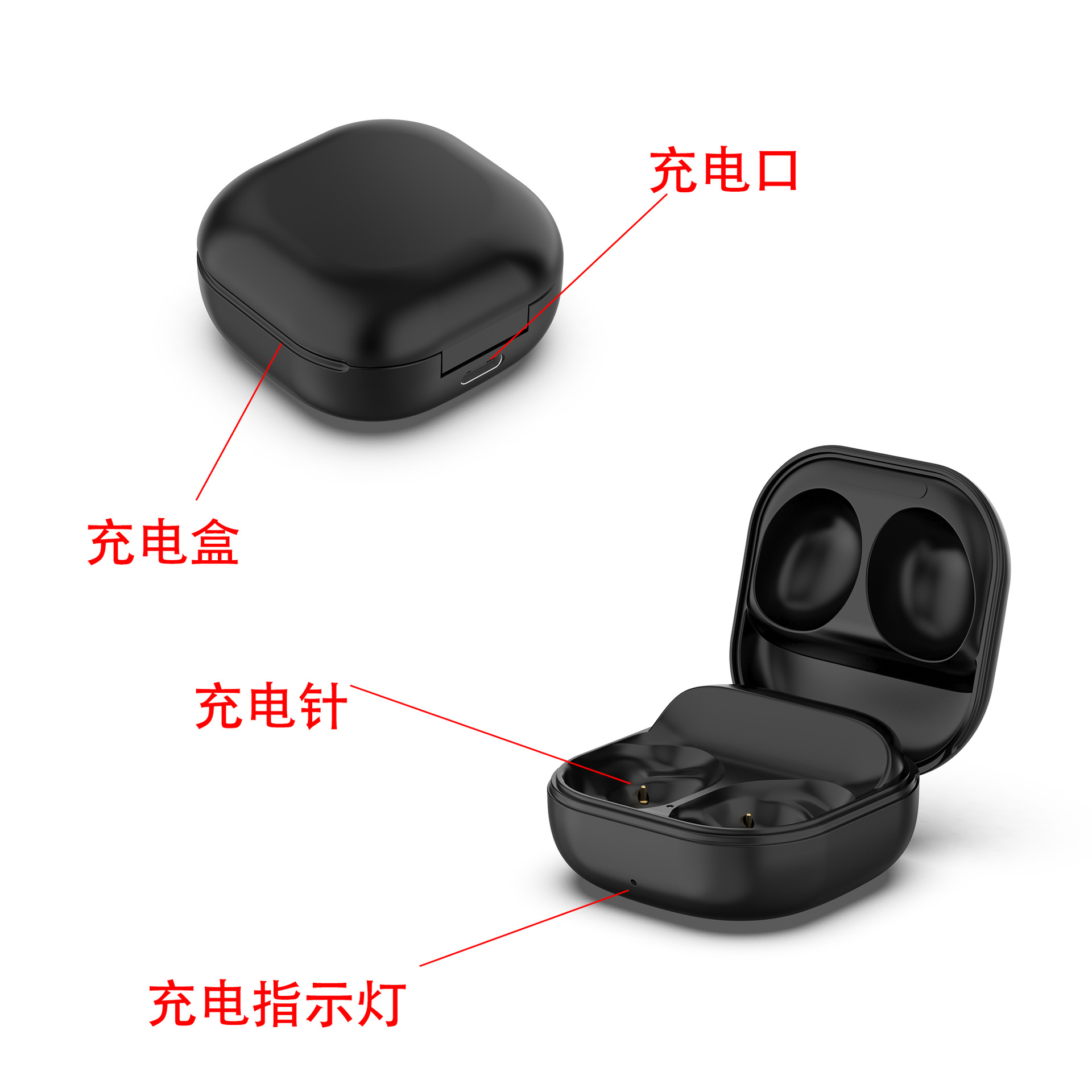 适用三星Galaxybuds pro充电盒R190丢失单配蓝牙耳机充电仓有线黑 - 图2