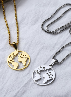 正能量励志钛钢情侣毛衣链新款