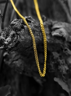 hiphop嘻哈金项链钛钢古巴假金