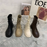 Martens, белые хаки утепленные короткие сапоги, ботинки, 2021 года, французский стиль, подходят для весны и осени