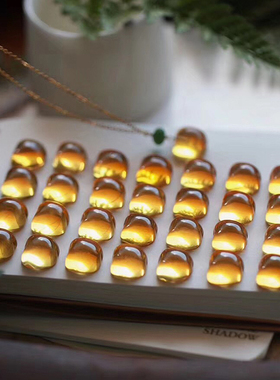 苹果天然黄水晶项坠可调节锁骨链