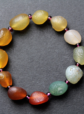 阿拉善玛瑙戈壁滩大颗粒筋脉手串