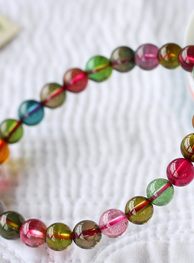 一物一图玻璃体证书碧玺手串