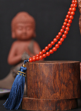 南红玛瑙多圈佛珠手链