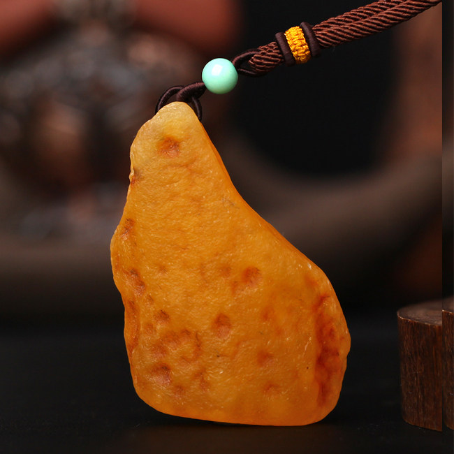 碧雅波罗的海天然蜜蜡原皮原石项坠 碧雅颈饰