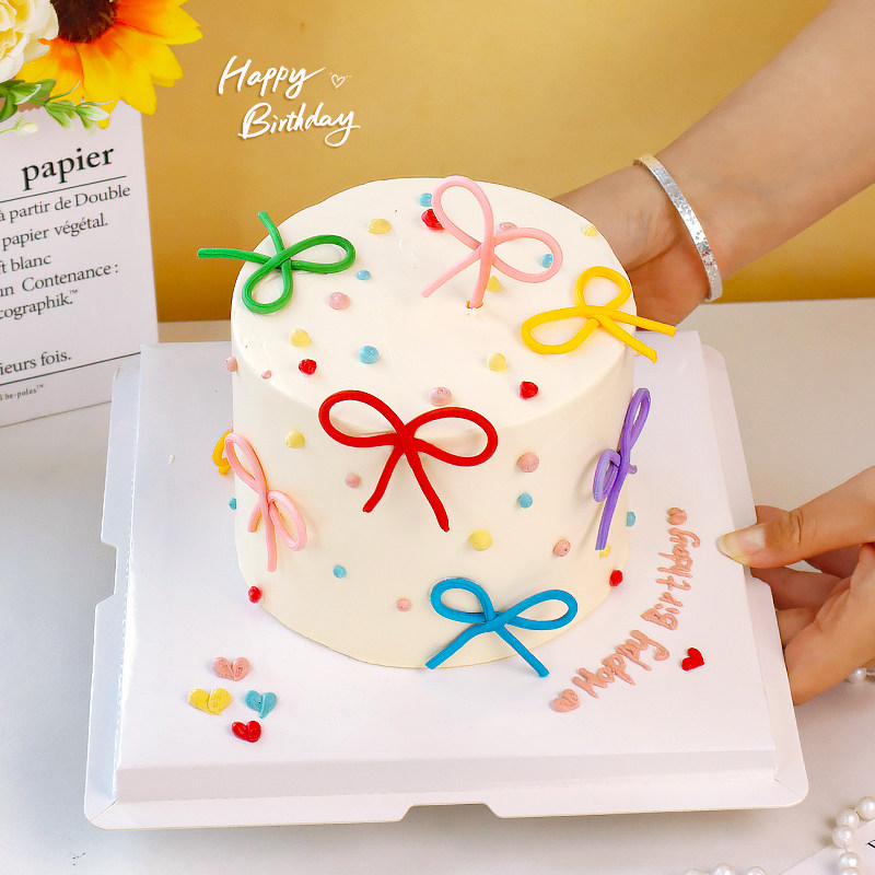 翻糖蝴蝶结成品蛋糕装饰彩色巧克力多巴胺小蝴蝶结ins风甜品点缀,淘宝优惠券,粉丝福利购,淘宝优惠卷