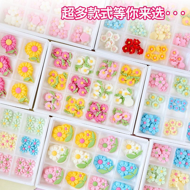 巧克力蛋糕装饰立体樱花桃花摆件彩色翻糖小花冰淇淋烘焙甜品点缀 - 图1