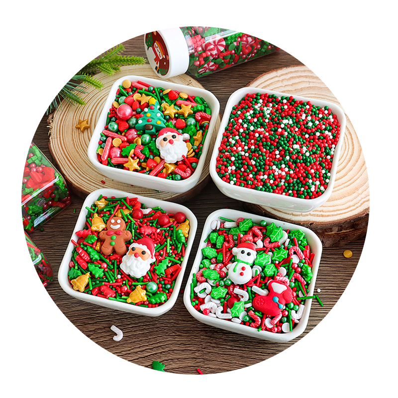 圣诞节蛋糕装饰糖珠圣诞老人姜饼人糖偶彩针纸杯甜品烘焙摆件商用 - 图3